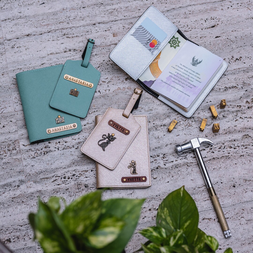 Personalised Luggage Tag & Passport Holder Gift Set Bridesmaid