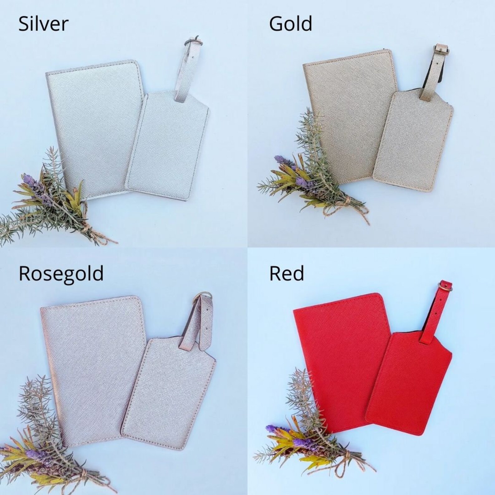 Monogrammed Luggage Tag & Passport Holder Gift Set Etsy