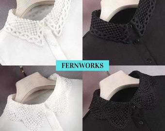 Cotton White & Black Fake Collar Hollow Shirt False Collar Ladies Detachable Collar Sweater Dress Decoration Top Accessories Women fashion