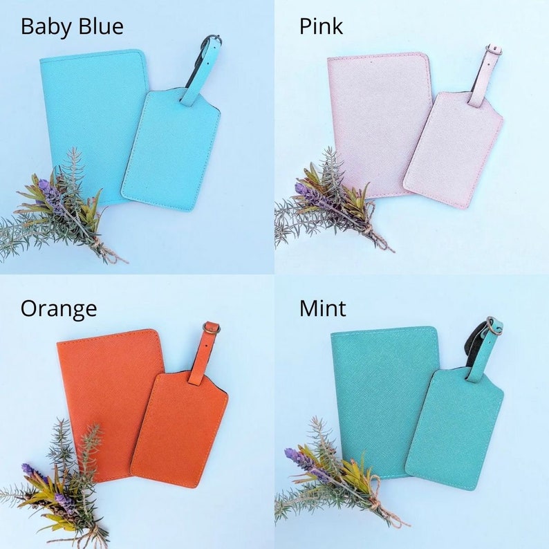 Monogrammed Luggage Tag & Passport Holder Gift Set Etsy