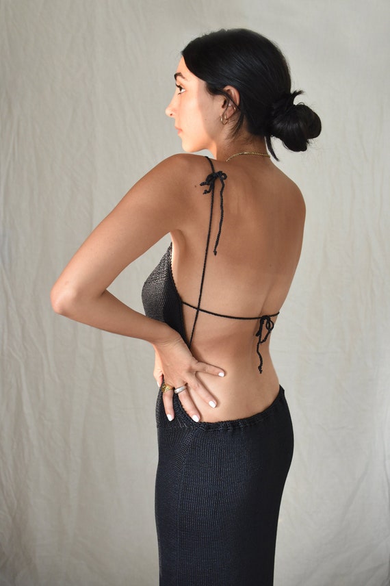 70s Knit Backless Dress