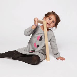 Super Sale. Dress Munari. Gray dress hand-printed 100% organic cotton (Before 58 euros)