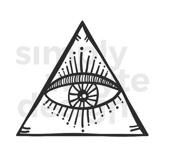 Mystical Eye Triangle Clipart Digital Vector Illustration Etsy