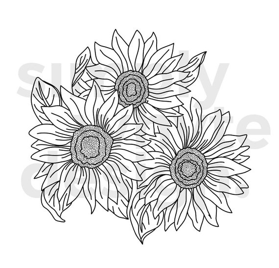 Download Sunflower Bouquet Clipart Flower Clipart Digital Vector Etsy