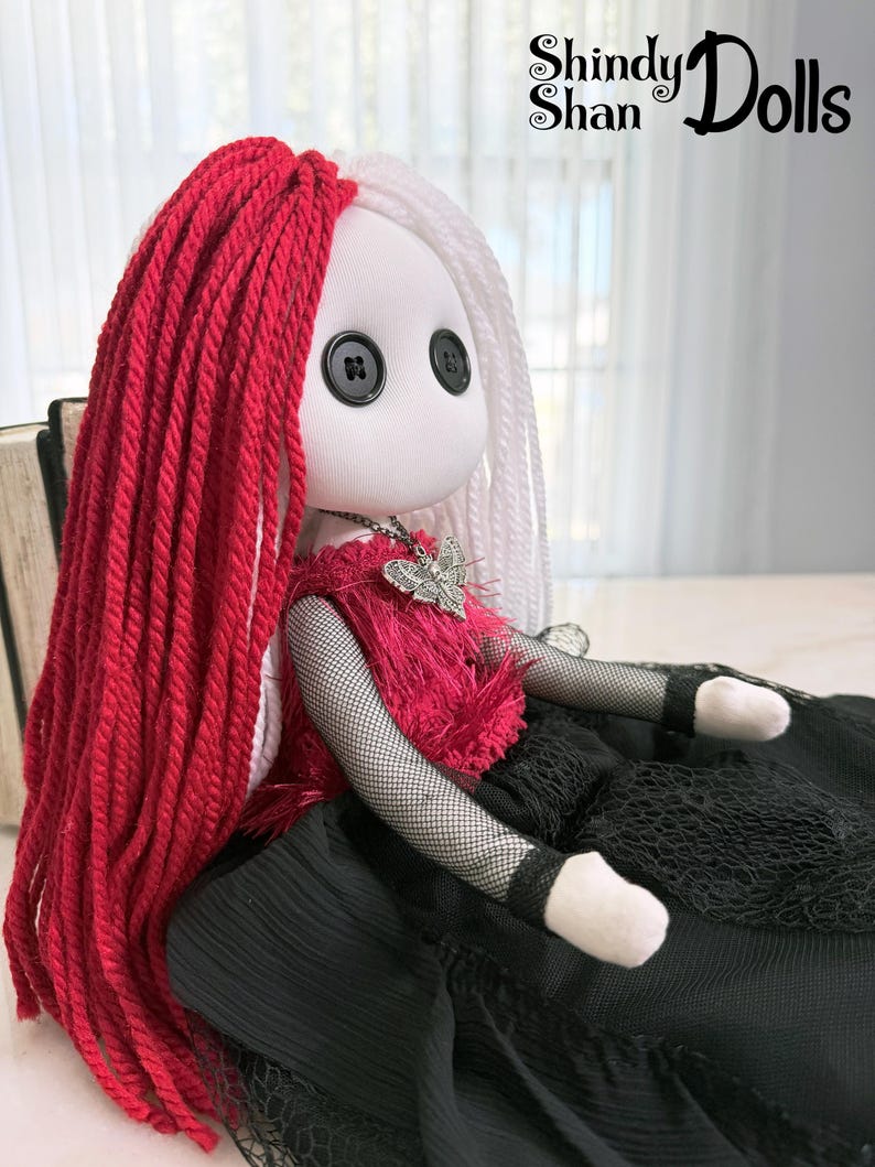 Goth Doll - Creepy Rag Doll - Horror Collectible Handmade Art - Animal ...