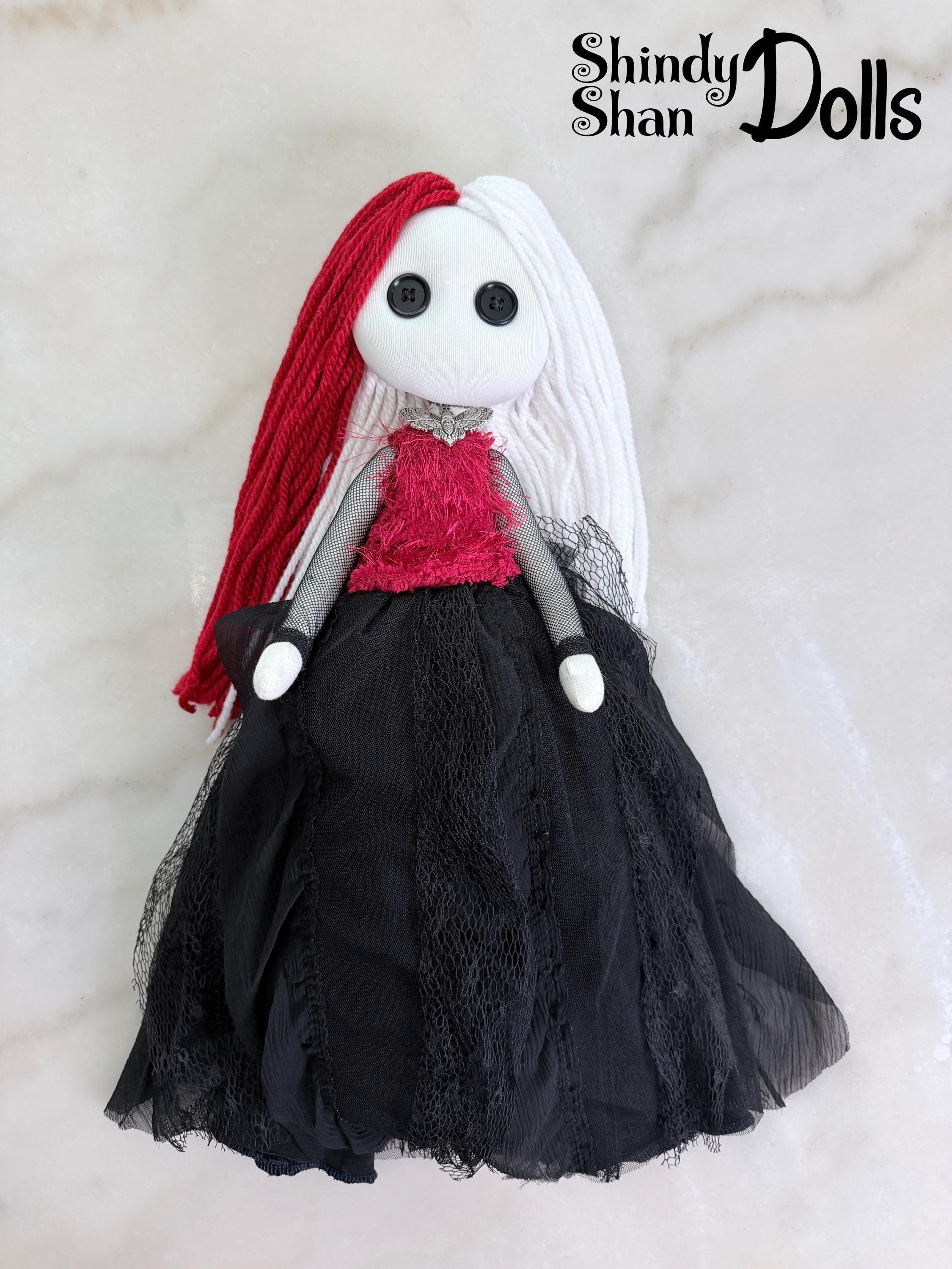Goth Doll - Creepy Rag Doll - Horror Collectible Handmade Art - Animal ...