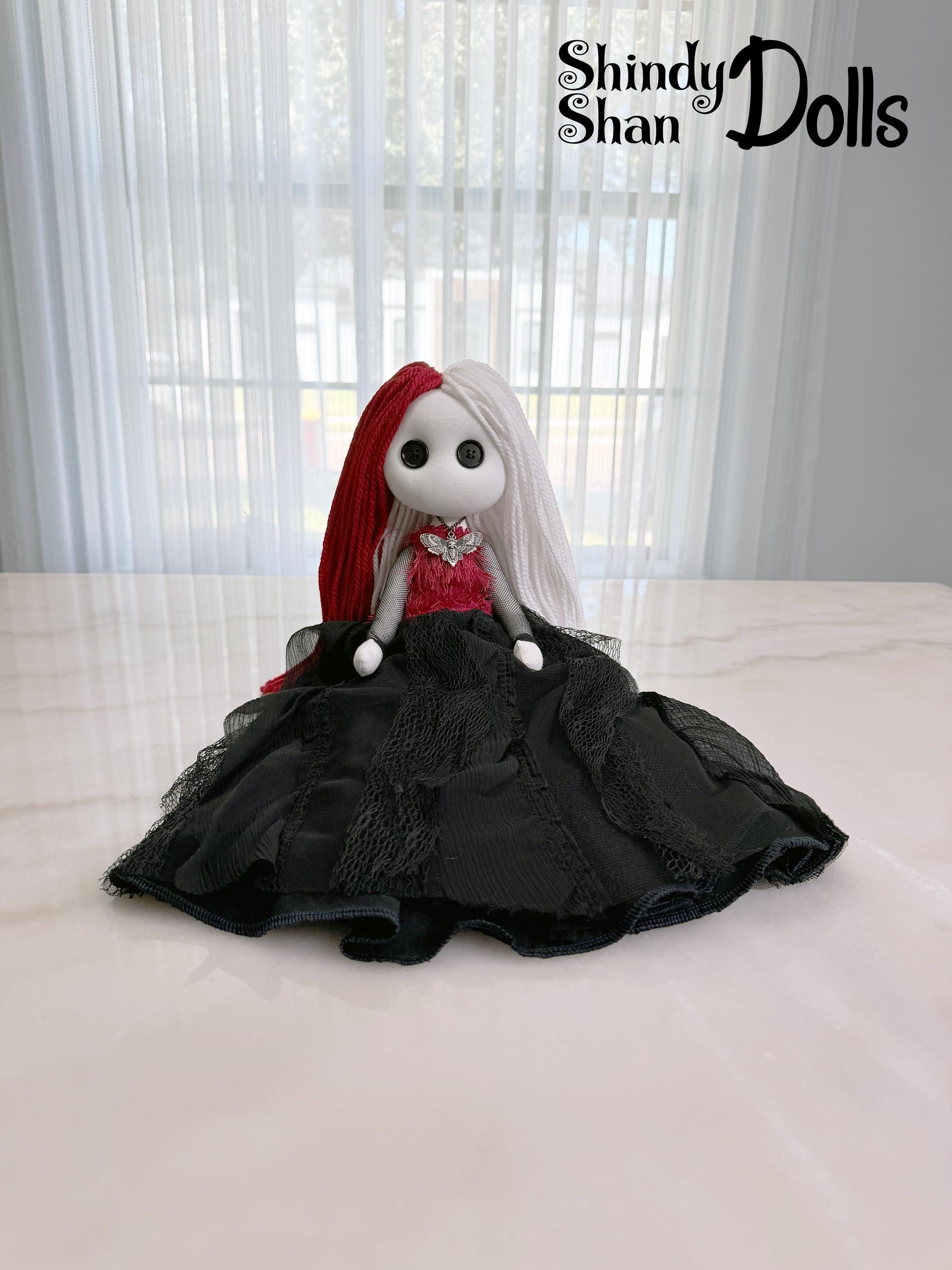 Goth Doll - Creepy Rag Doll - Horror Collectible Handmade Art - Animal ...