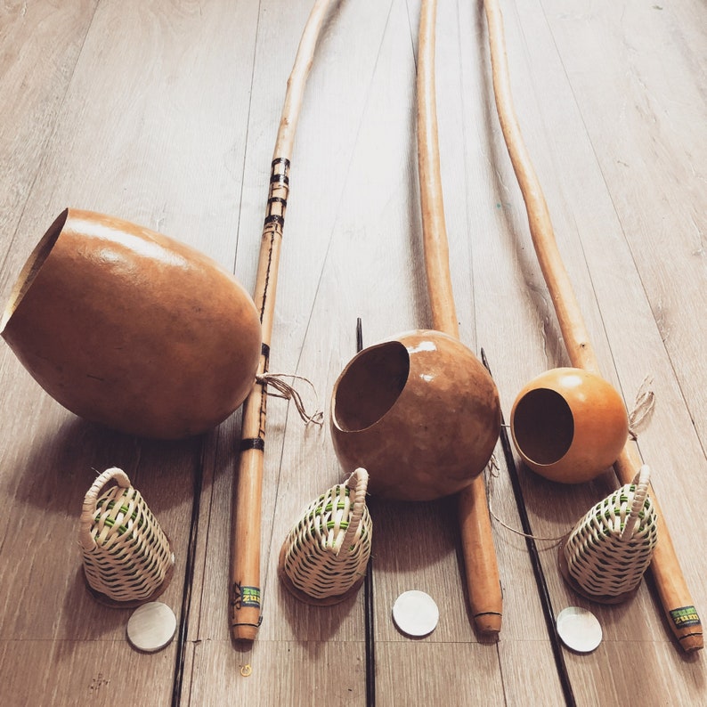 Handmade Capoeira Berimbau – Brazilian Musical Instrument Complete Set ...