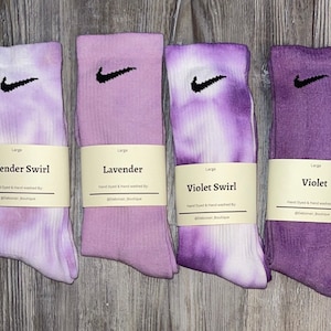Adult Nike Tie Dye Sock Purple Rain Collection - 4 PAIRS-Unisex // small gift, gift for her, gift for him, brown, adult