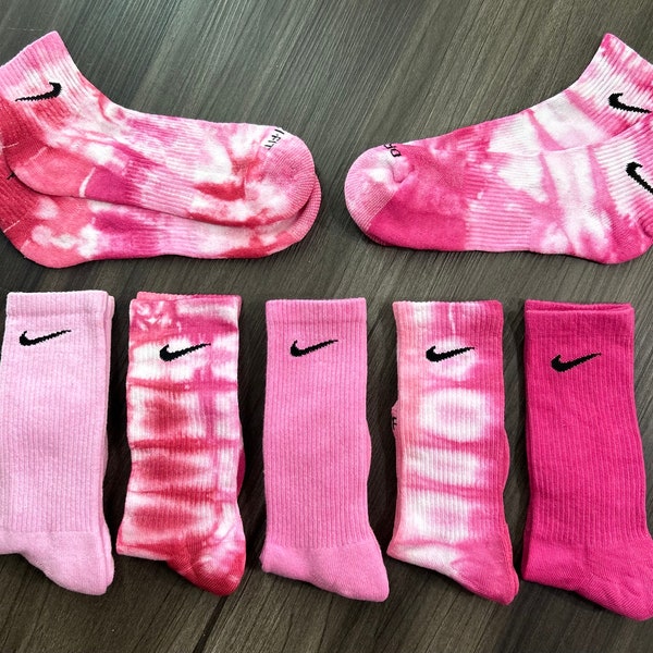 Adult Nike Tie Dye Sock Breast Cancer Awareness Collection - // Valentines day gift, gift for her, gift for him, brown, adult