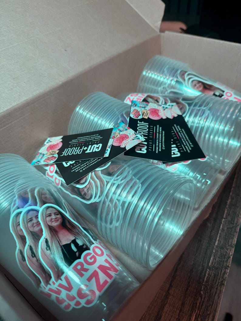 Custom Birthday Girl Party Cups – 16oz Clear Plastic Cups with Your Uploaded Photo – 90s/2000s Aesthetic Party Favors image 11