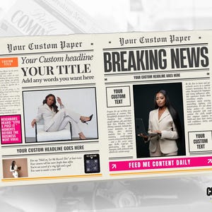 Custom Newspaper Print • Personalized Event Flyers • Birthday / Baby Shower / Artist Promo • Vintage Newspaper Style Poster
