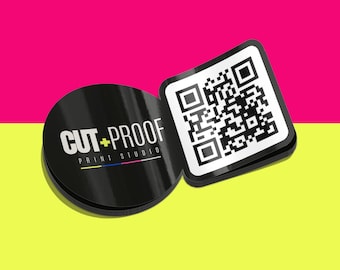 Custom QR Code Stickers: Waterproof Vinyl, Matte or Glossy