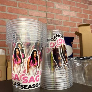 Custom Birthday Girl Party Cups – 16oz Clear Plastic Cups with Your Uploaded Photo – 90s/2000s Aesthetic Party Favors image 8