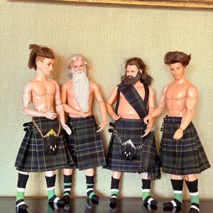 Kilt, Scarf, Bag & Socks Set (for 1/6 Scale Doll) image 6