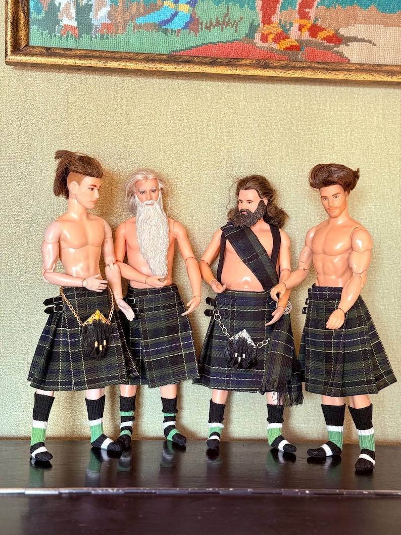 Kilt, Scarf, Bag & Socks Set (for 1/6 Scale Doll) image 6