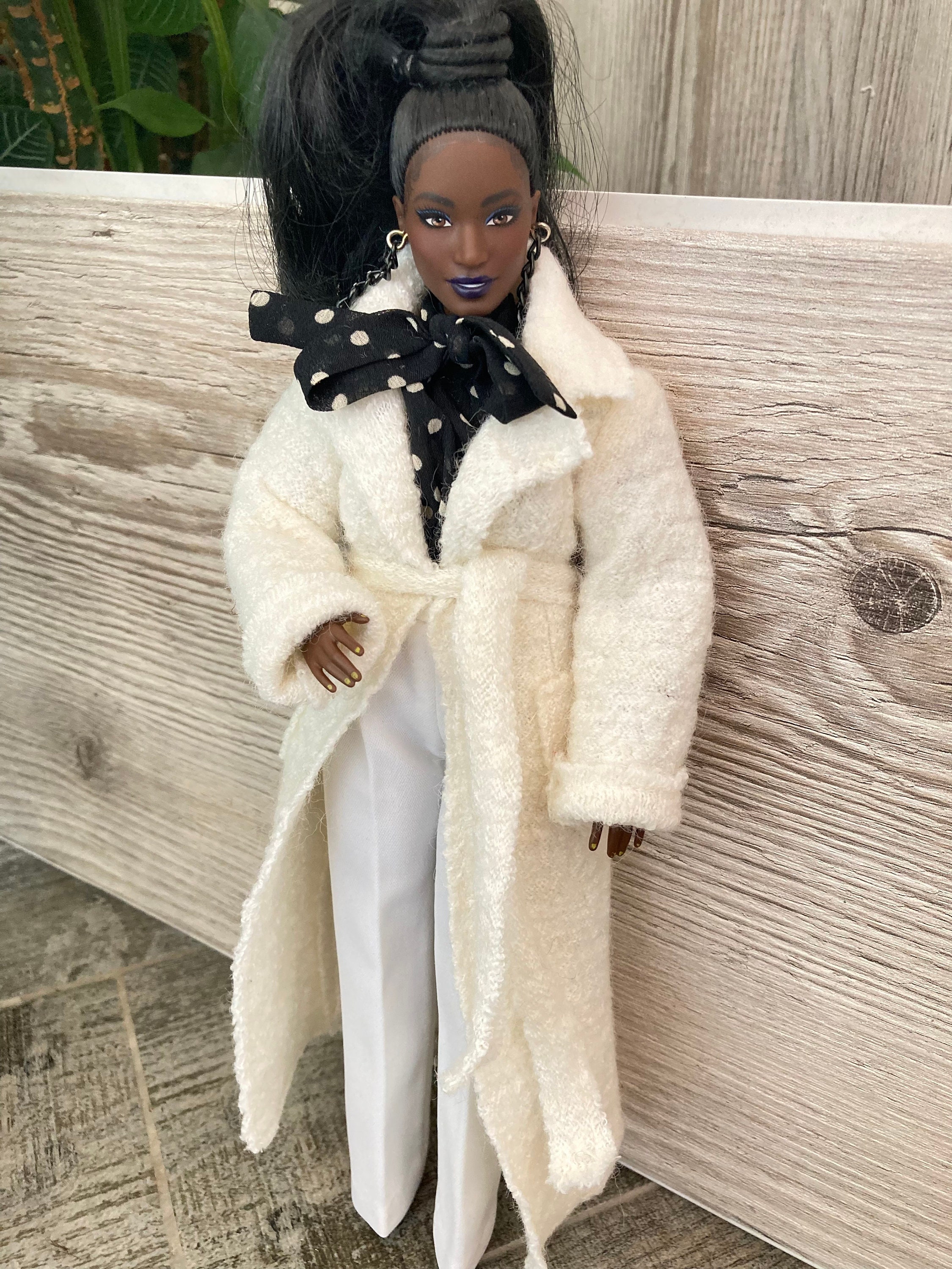 White Wool Coat for Curvy and Classic Barbie Doll - Etsy