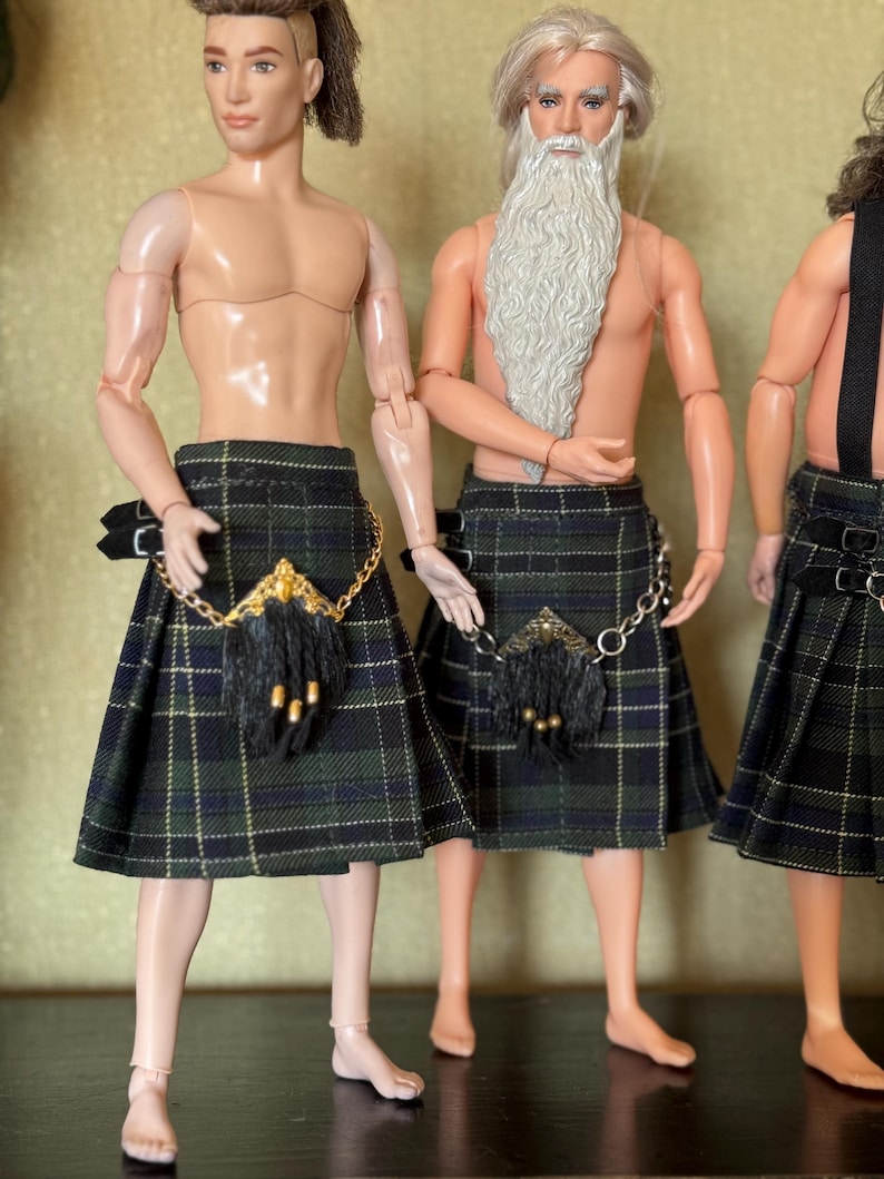 Kilt, Scarf, Bag & Socks Set (for 1/6 Scale Doll) image 2