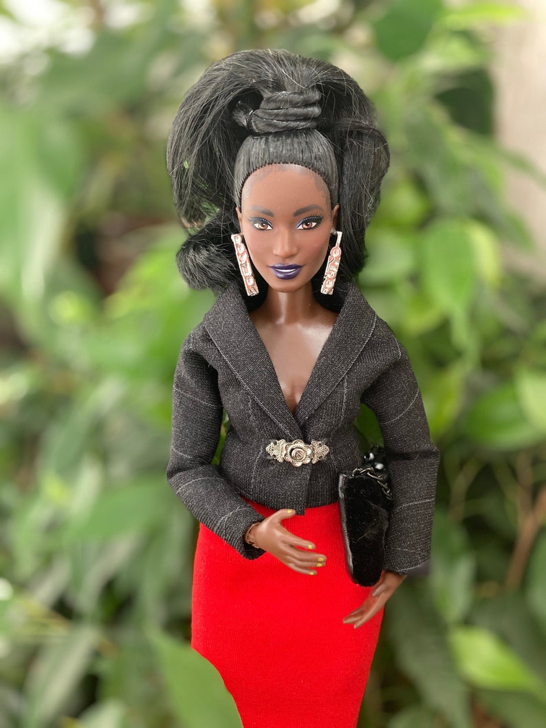 Black Jacket and Skirts for Curvy Barbie Doll - Etsy