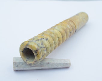 Marmeren steen Chillum, Chillum, roken Chillum, Baba Chillum, Indiase Chillum, tabak roken pijp, handgemaakte Chillum, vliegtuig Chillum