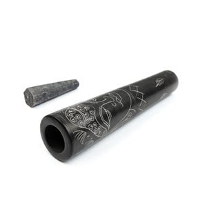 Budhha Stein Chillum, Marmor Chillum, Schwarzer Stein Chillum, Baba Chillum, Indisches Chillum, Handgemachtes Chillum, Raucher Chillum, Pfeife