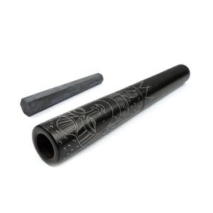 Budhha Stone chillum, marmeren chillum, zwarte stenen chillum, baba chillum, Indiase chillum, handgemaakte chillum, chillum, rookpijp