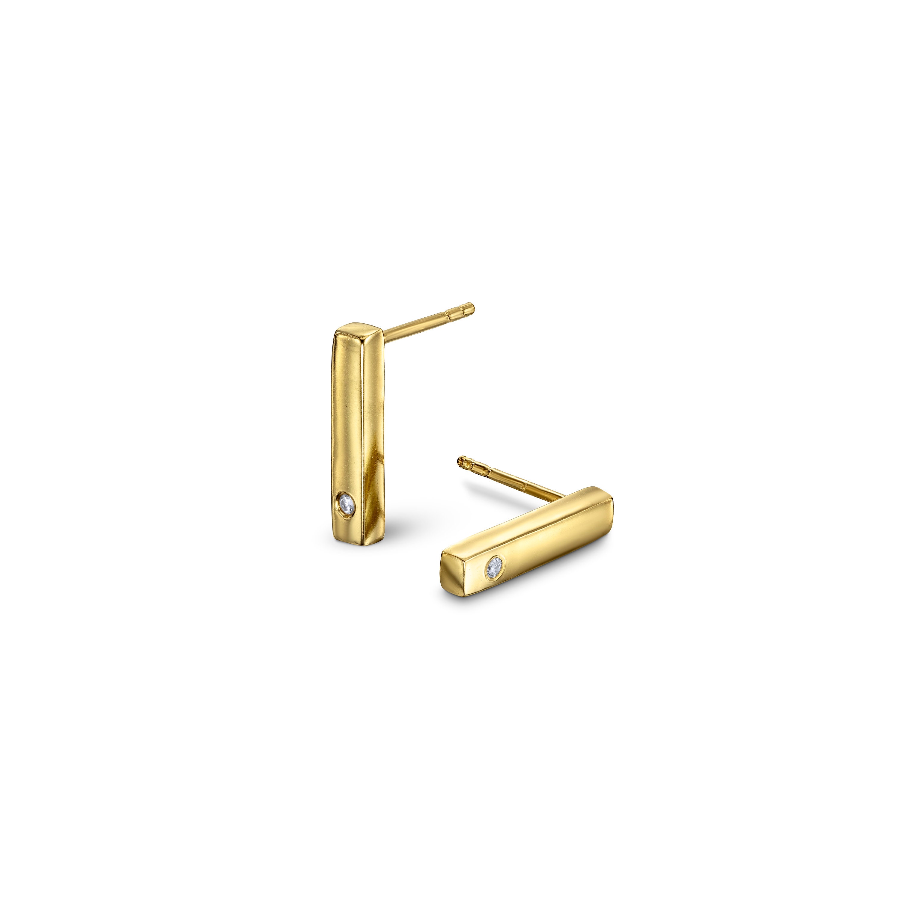 VTMNTS: Gold Barcode Zipper Earrings