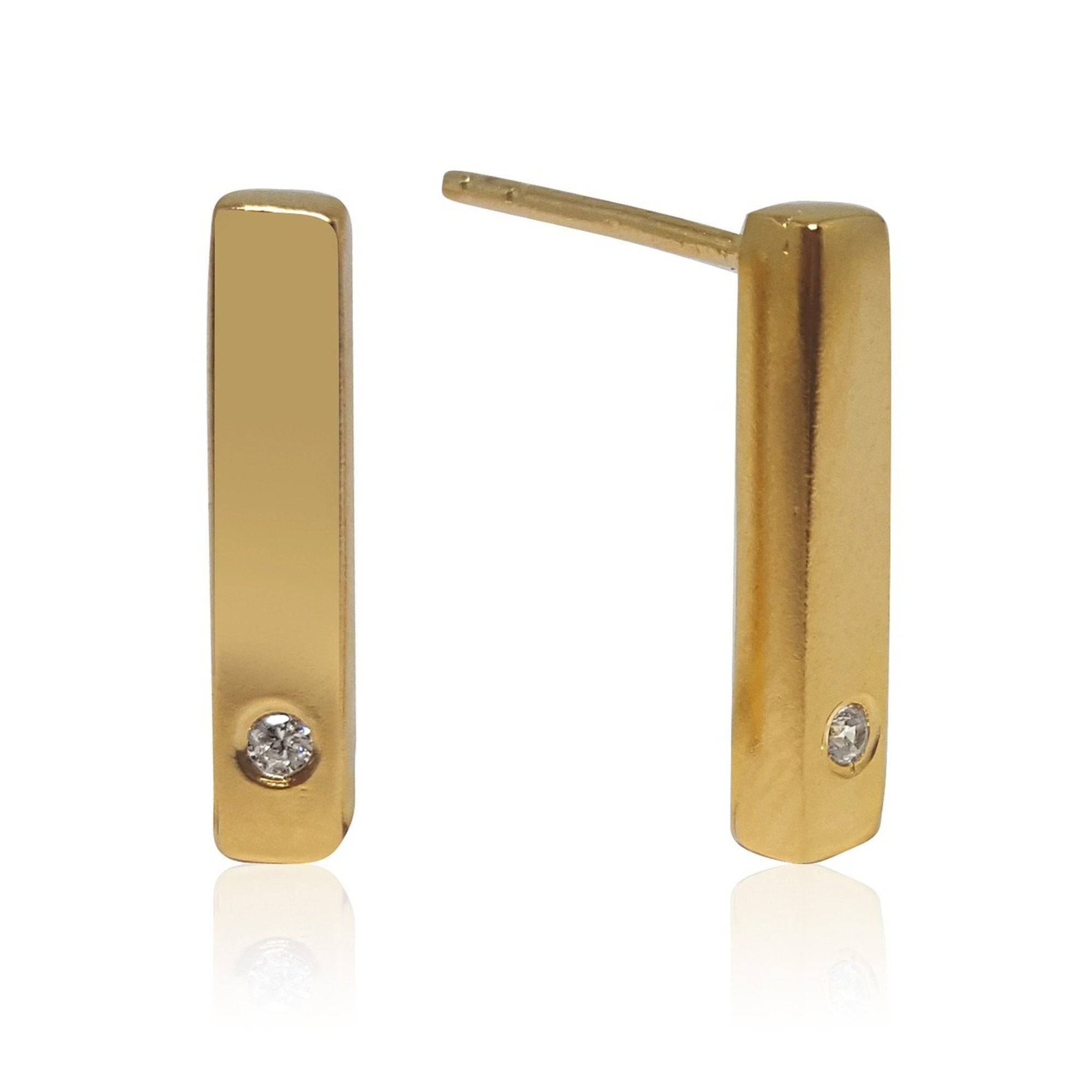 Gold Bar Earrings Etsy