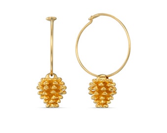 Gold Pinecone Earrings