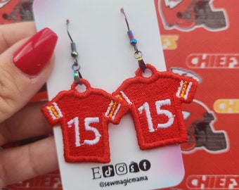 Football Jersey Earrings, Football Earrings, Free Standing Lace Earrings, Lightweight Sports Earrings, Fan Earrings