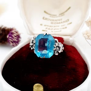 Art deco bloemen sterlingzilveren plakring: antieke cocktail - VK M1/2