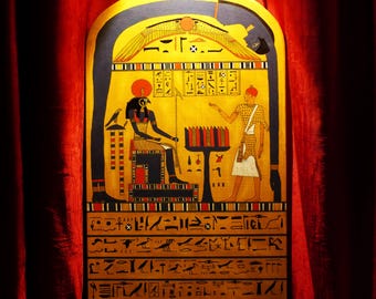Stele of Revealing Handmade, Thelema, Aleister Crowley , Egyptian Art.