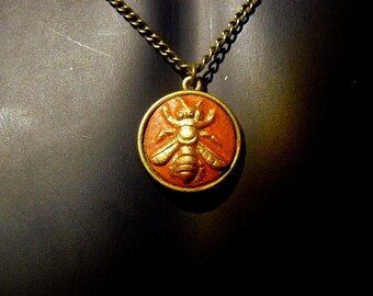 Ephesus Bee Pendant Necklace , Hand sculpted cameo, Artemis Diana Goddess Ancient Greek Mythology