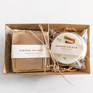 Honey & Vanilla Gift Set  |  Cocosoy Candle + Natural Handmade Soap