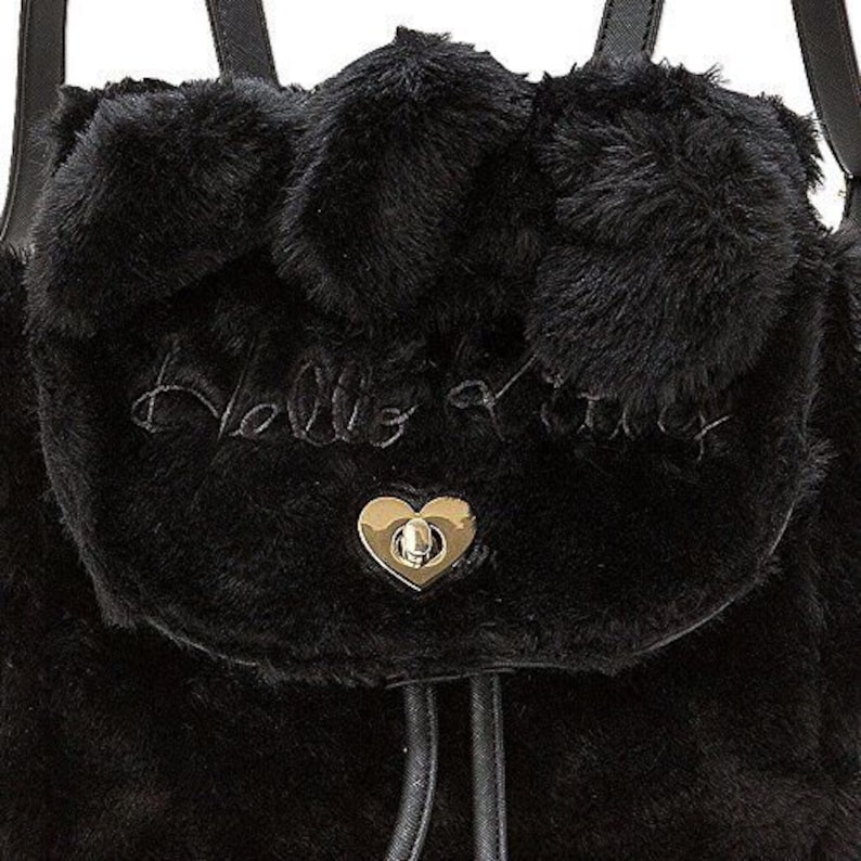 Hello Kitty Fake fur Backpack Black SANRIO from Japan KAWAII