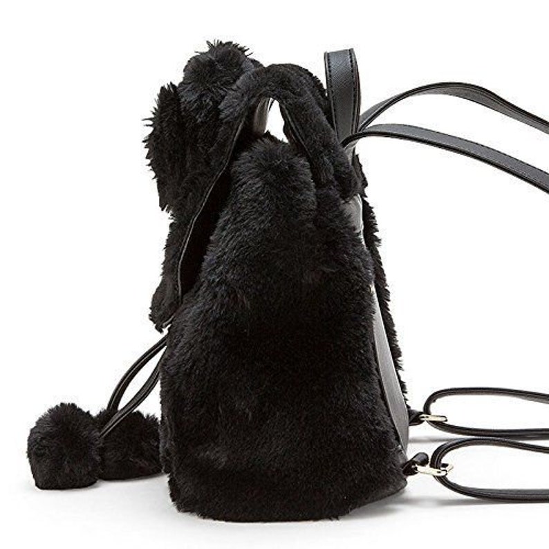 Hello Kitty Fake fur Backpack Black SANRIO from Japan KAWAII