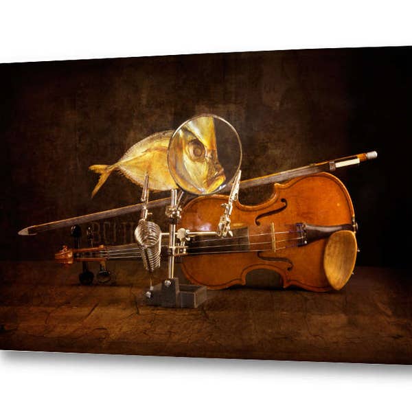 Fish and Violin Photography Download Digital Photo Color Printing Photography Print Art Fish Violin Surrealism Home Decor