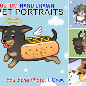 Retrato conmemorativo personalizado para mascota, dibujo digital personalizado de perro o gato, regalo de recuerdo para el dueño, foto de pérdida de animal, POR10103