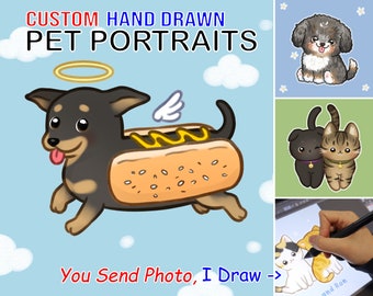 Loss Of Pet Gift Portrait, Pet Memory Gift, Memorial Pet Gift | FEAT01 PET15, Pet Art Commission