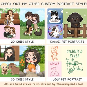 Pet Memorial Gift Portrait, Custom Pet Memorial Portrait, Pet Loss Memorial Gift FEAT01 PET14, Pet Art Commission image 9