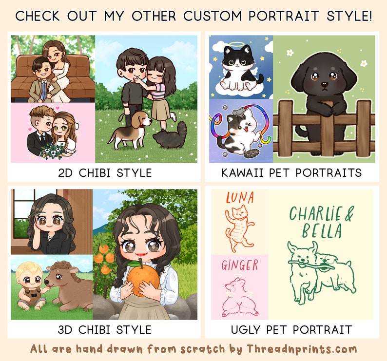 Pet Memorial Gift Portrait, Custom Pet Memorial Portrait, Pet Loss Memorial Gift FEAT01 PET14, Pet Art Commission image 9