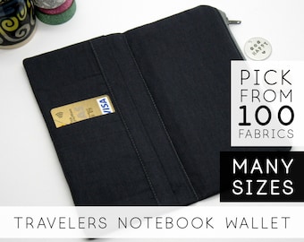 Coin Purse Insert for Traveler's Notebook Planner | Personal, A6, Hobonichi Weeks | Solid Grey (V)