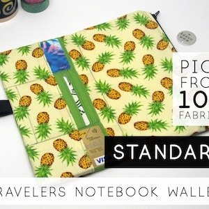 Kreditkartenhalter Geldbörse für Reisende Notebook Standard Kraft Cover, süße Planer Cover |Standard Regular, gelbe Ananas (H)