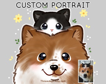 Custom Dog Gifts For Owner, Pet Loss Gifts Dog Painting, Custom Dog Memorial Gift | FEAT01 PET03, Pet Art Commission