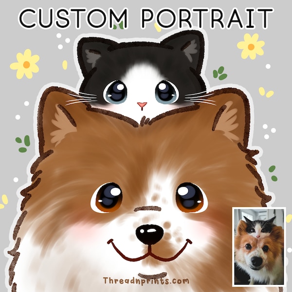 Custom Dog Gifts For Owner, Pet Loss Gifts Dog Painting, Custom Dog Memorial Gift | FEAT01 PET03, Pet Art Commission