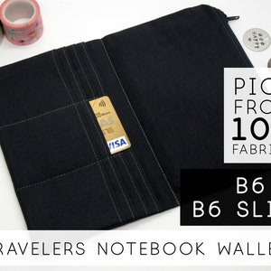 Cute Simple Wallet for Midori Md Notebook Cover, Planner Printables Weekly |5x7, B6 & B6 Slim ,Dark Grey (H)