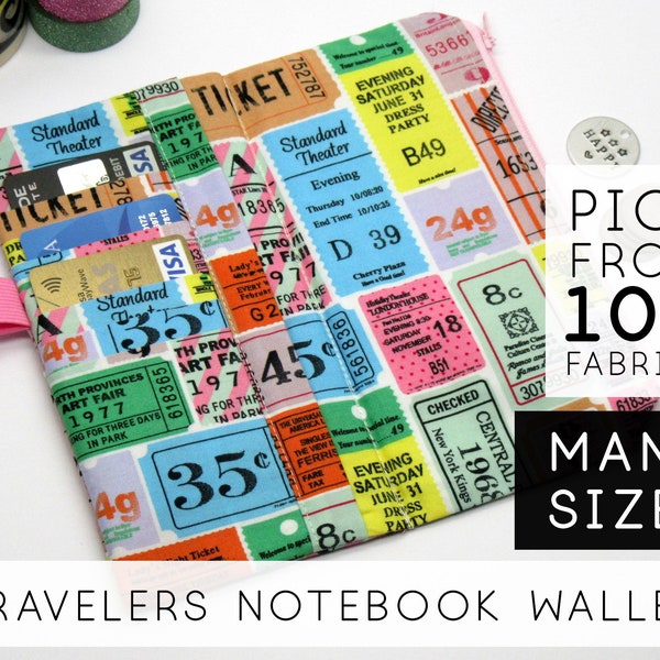 Organisateur de portefeuille de voyage pour Hobonichi Weeks Kit avec couverture de journal élastique et personnalisée | Hobonichi Weeks, FEAT01 W08, billet vintage (V)