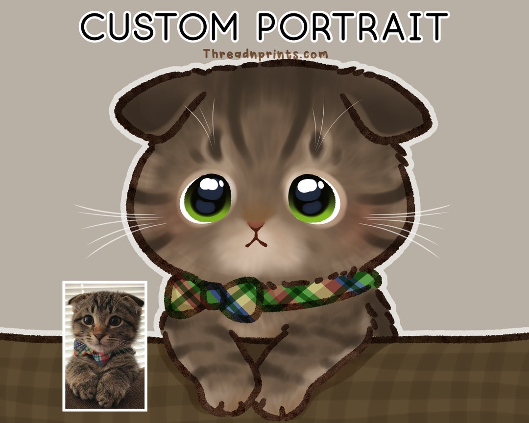 Custom Cat Gift, Custom Cat Painting, Custom Cat Art FEAT01 PET12, Pet