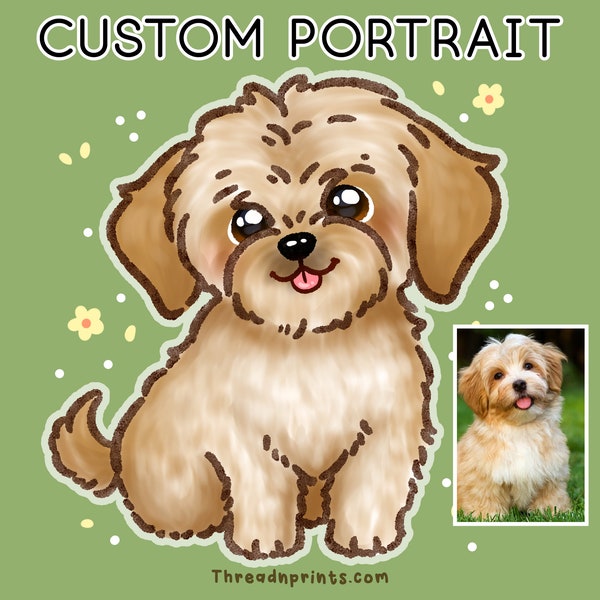 Dog Remembrance Gift Print, Custom Dog Drawing, Dog Art Poster | FEAT01 PET04, Pet Art Commission