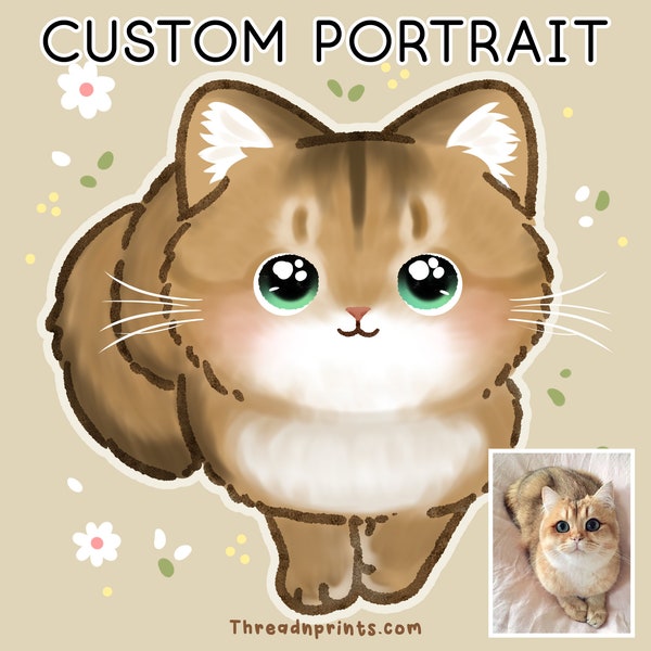 Regalo commemorativo del gatto personalizzato, regalo in ricordo del gatto, regalo per la perdita del gatto / FEAT01 PET11, Commissione artistica per animali domestici